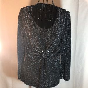 Dress Barn Collection   Bling black top   M